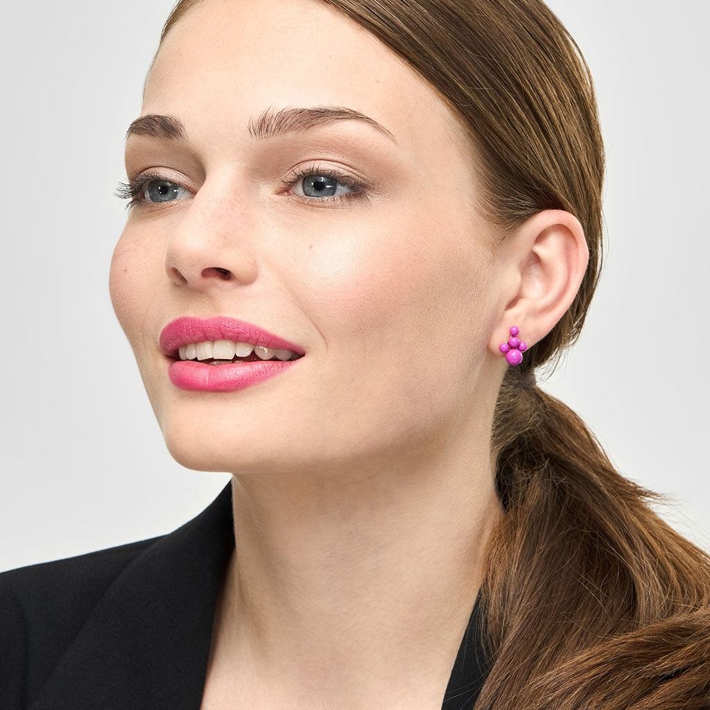 LULU Copenhagen Bouquet Cloud Ohrring 1 stück Ear stud, 1 pcs Electric Fuchsia Pink