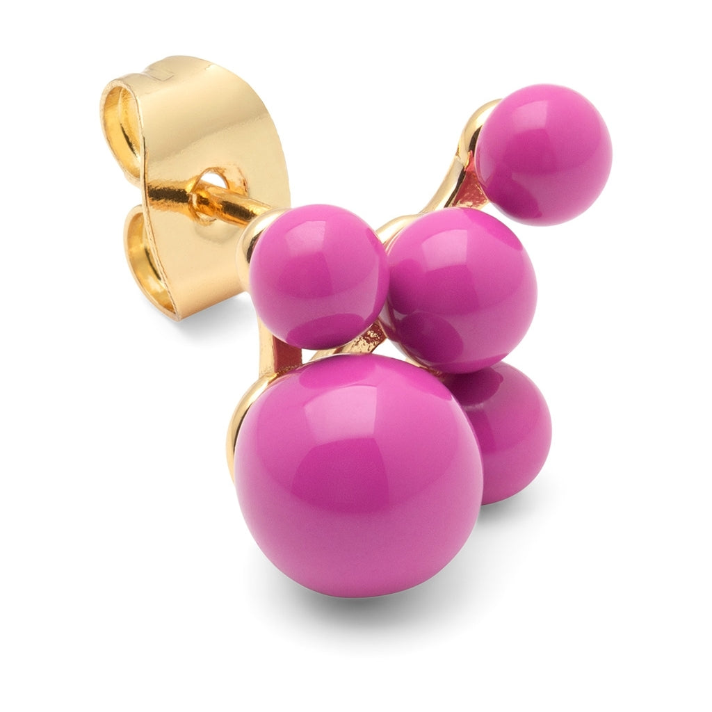 LULU Copenhagen Bouquet Cloud Ohrring 1 stück Ear stud, 1 pcs Electric Fuchsia Pink
