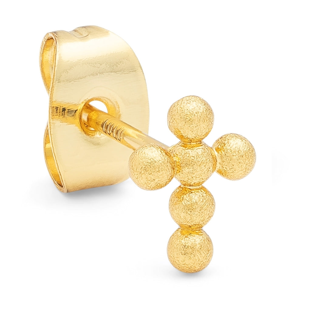LULU Copenhagen Bouquet Cross 1 stück Ear stud, 1 pcs Vergoldet