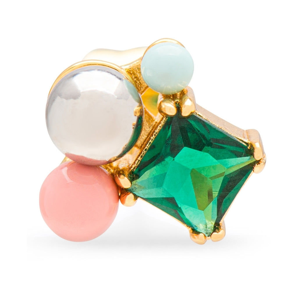 LULU Copenhagen Bouquet Green Bling Ohrring 1 stück Ear stud, 1 pcs Vergoldet