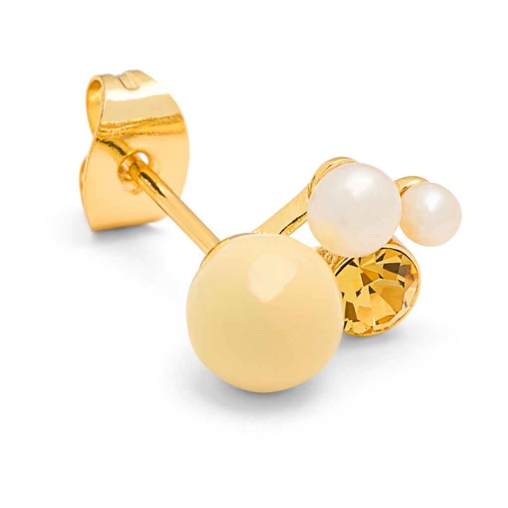 LULU Copenhagen Bouquet Lemon Ohrring 1 stück Ear stud, 1 pcs Vergoldet