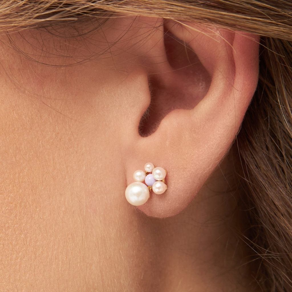 LULU Copenhagen Bouquet Pearls Ohrring 1 stück Ear stud, 1 pcs Lavendel