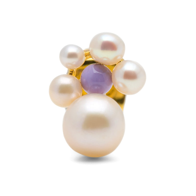 LULU Copenhagen Bouquet Pearls 1 stück vergoldet Ear stud, 1 pcs Lavendel