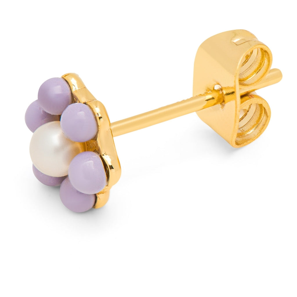 LULU Copenhagen Bouquet Purple Flower Ohrring 1 stück Ear stud, 1 pcs Vergoldet