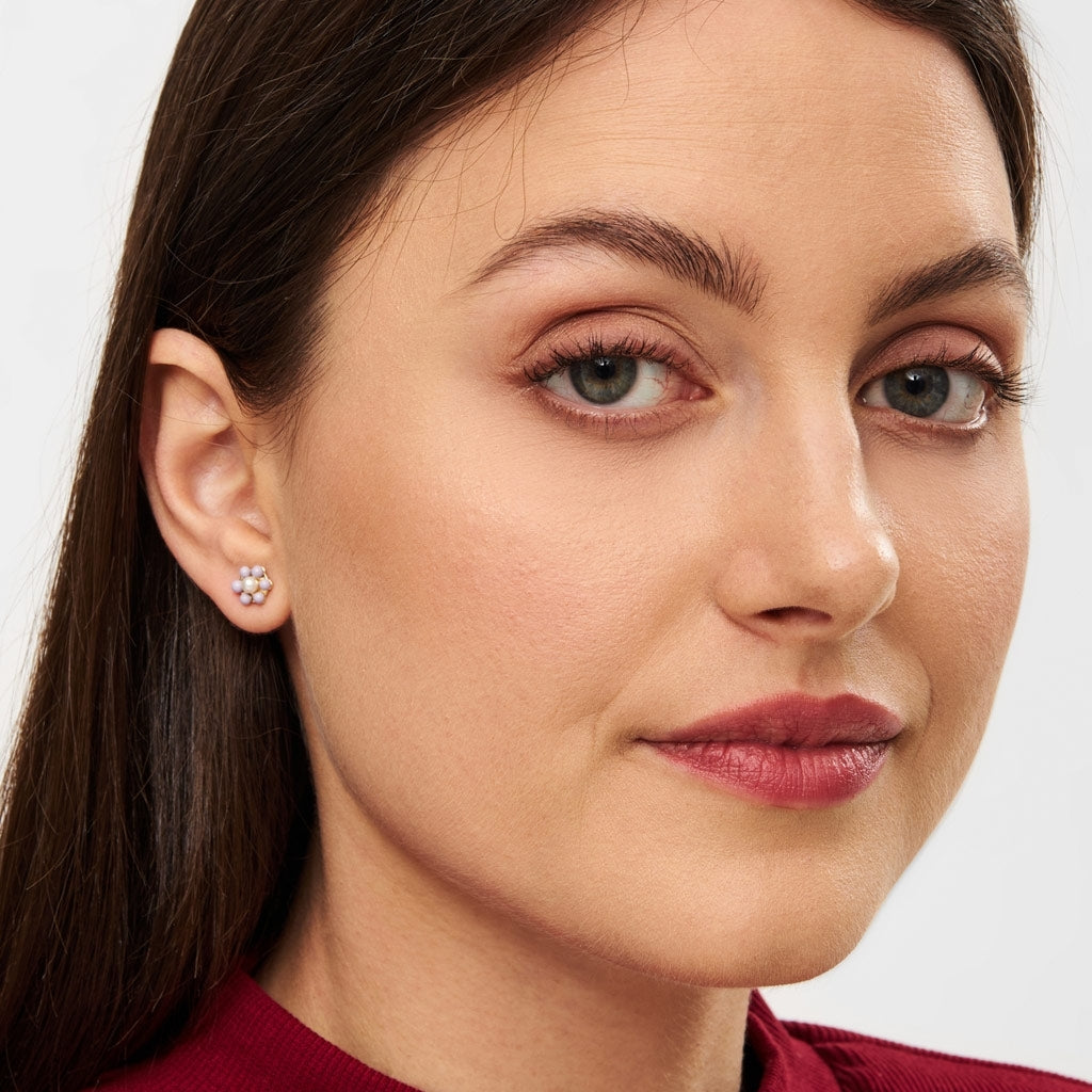 LULU Copenhagen Bouquet Purple Flower Ohrring 1 stück Ear stud, 1 pcs Vergoldet