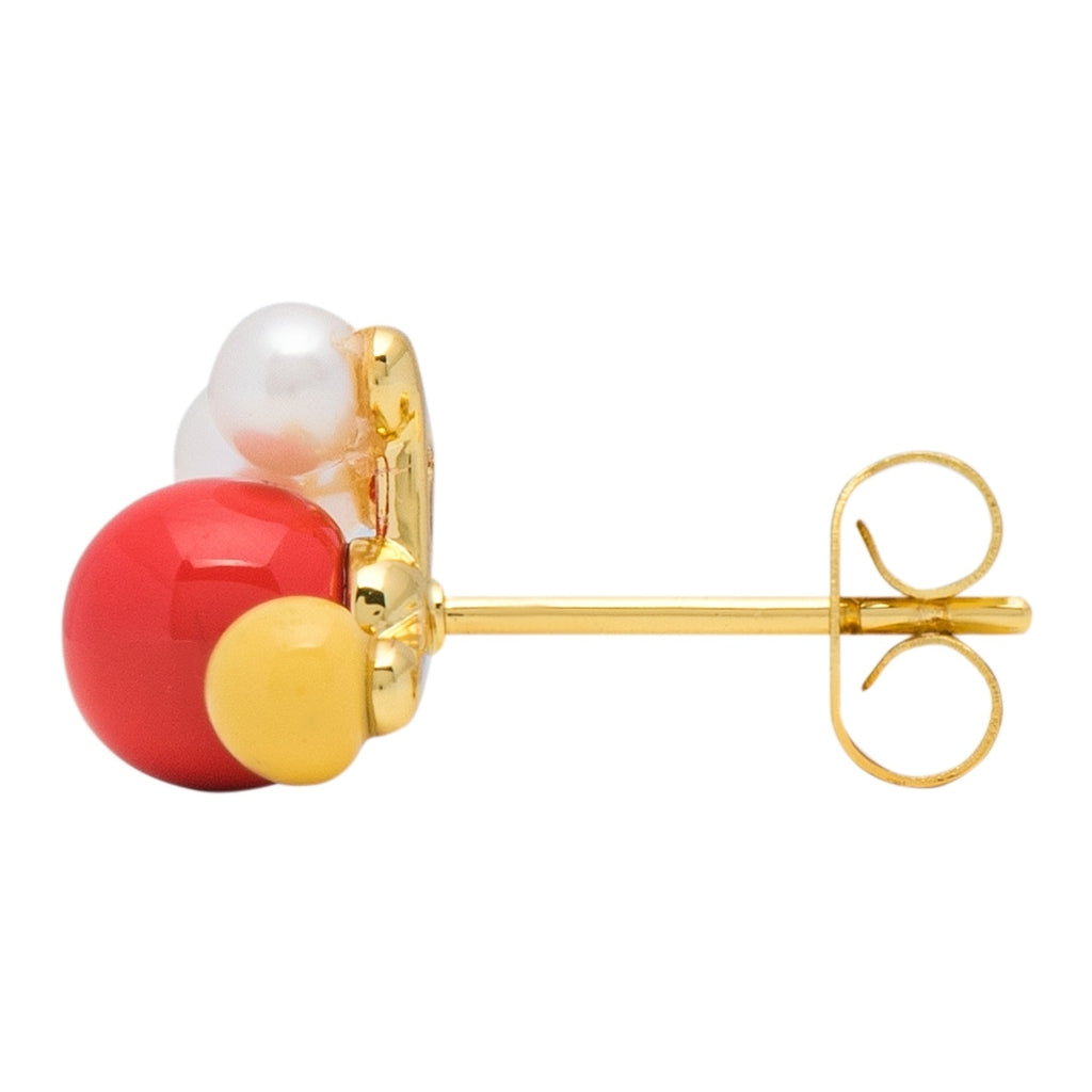 LULU Copenhagen Bouquet Red Ohrring 1 stück Ear stud, 1 pcs Vergoldet