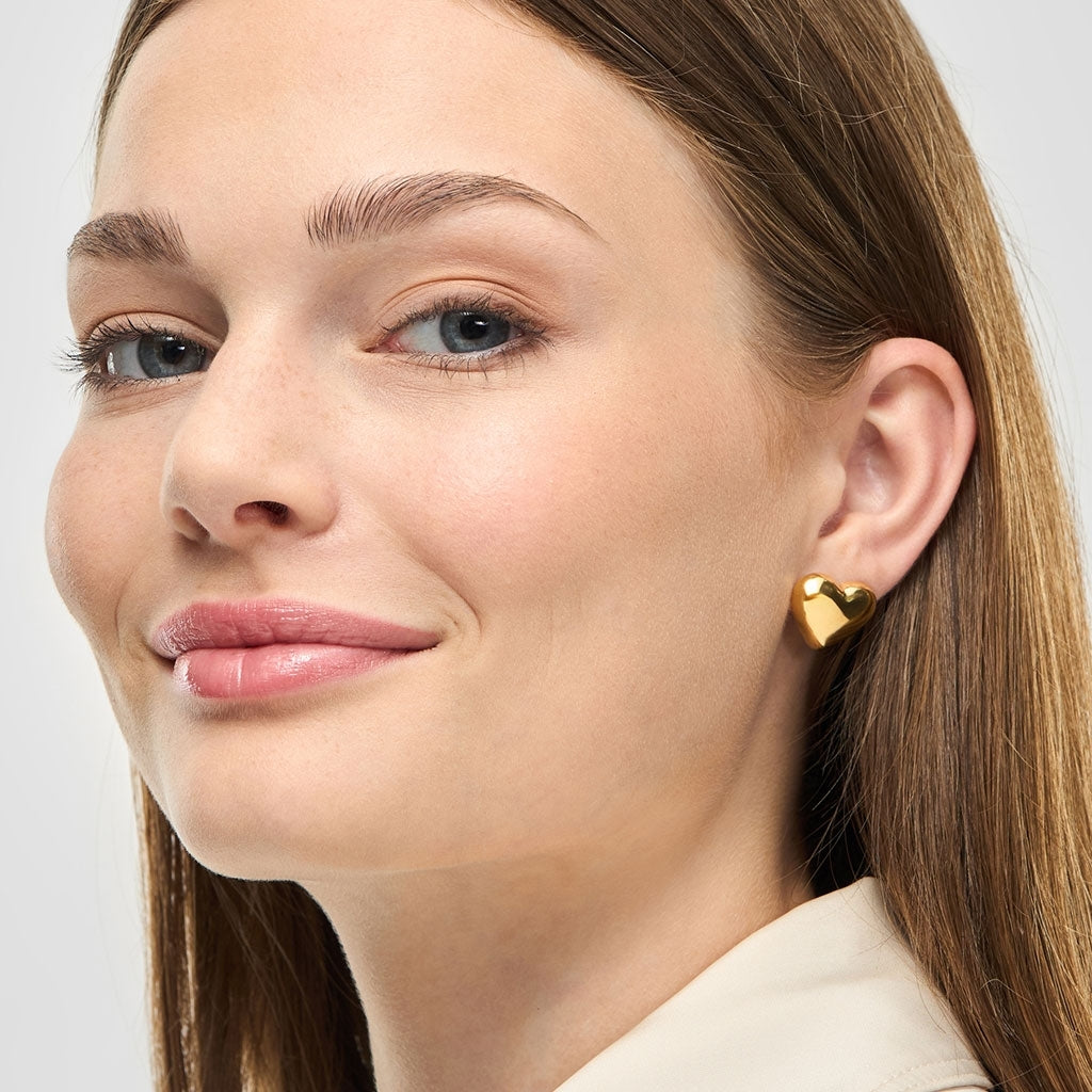 LULU Copenhagen Bubble Heart Ohrring 1 Stück - vergoldet Ear stud, 1 pcs Vergoldet