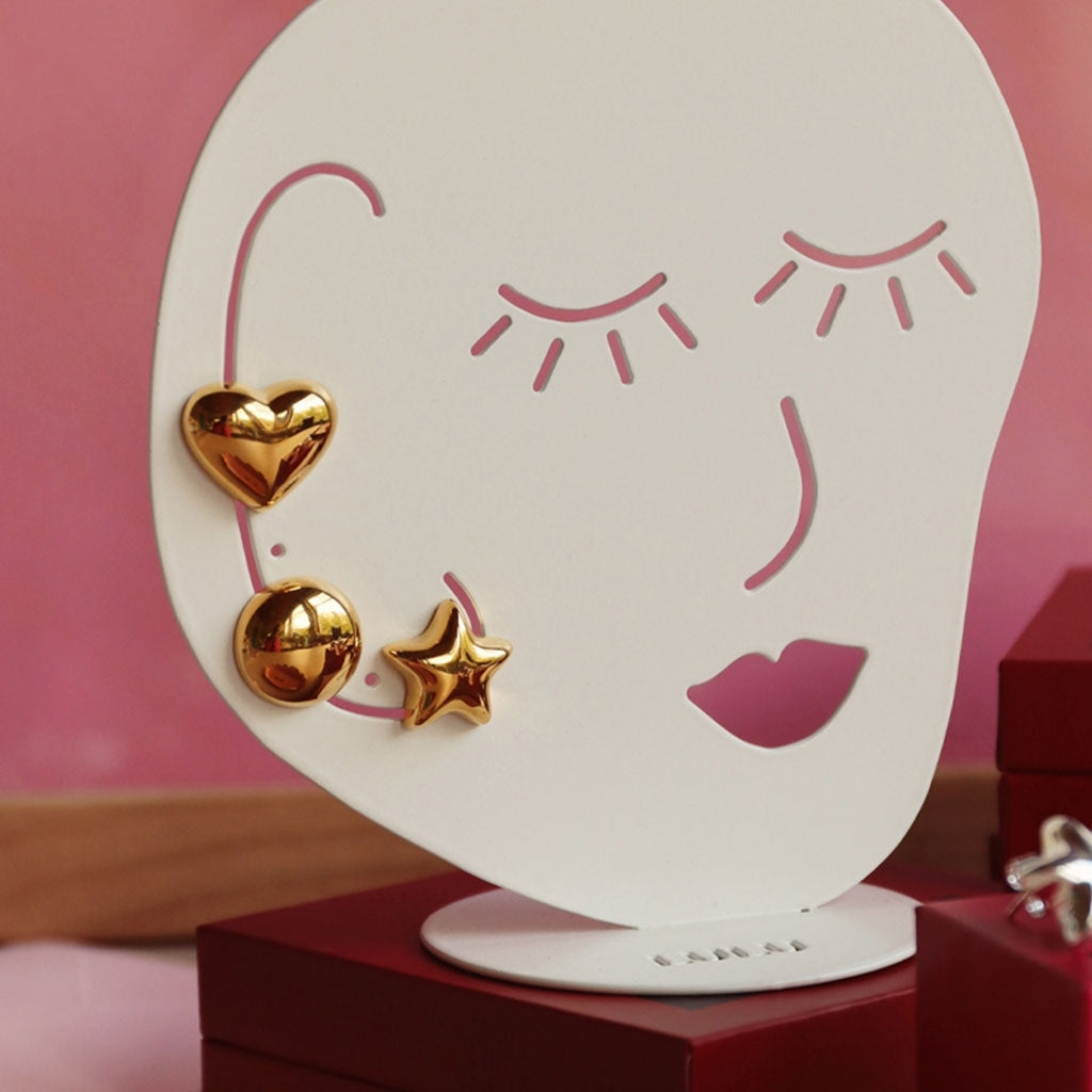 LULU Copenhagen Bubble Round Ohrring 1 Stück - vergoldet Ear stud, 1 pcs Vergoldet