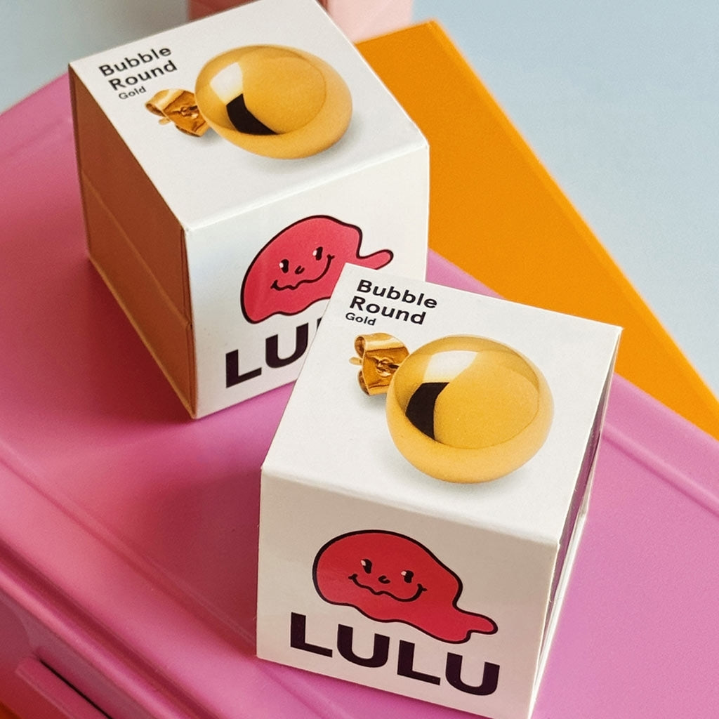 LULU Copenhagen Bubble Round Ohrring 1 Stück - vergoldet Ear stud, 1 pcs Vergoldet