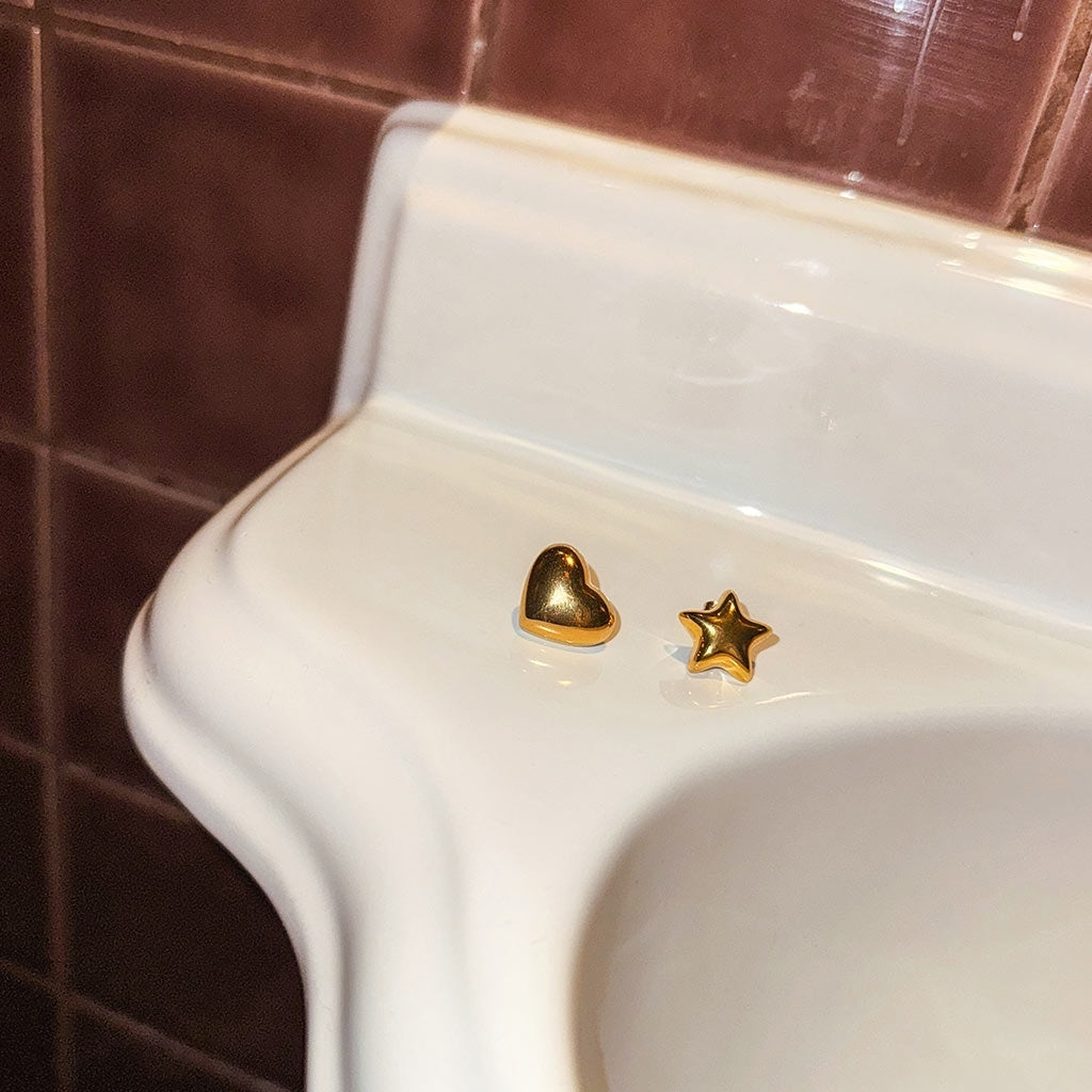 LULU Copenhagen Bubble Star Ohrring 1 Stück - vergoldet Ear stud, 1 pcs Vergoldet