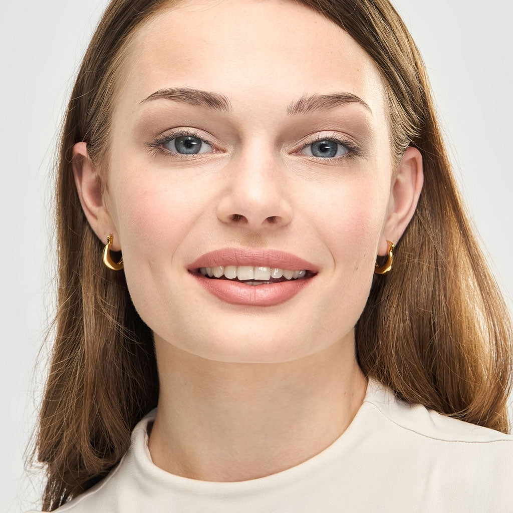 LULU Copenhagen Chunky Heavy Hoops paar - vergoldet Hoops Vergoldet