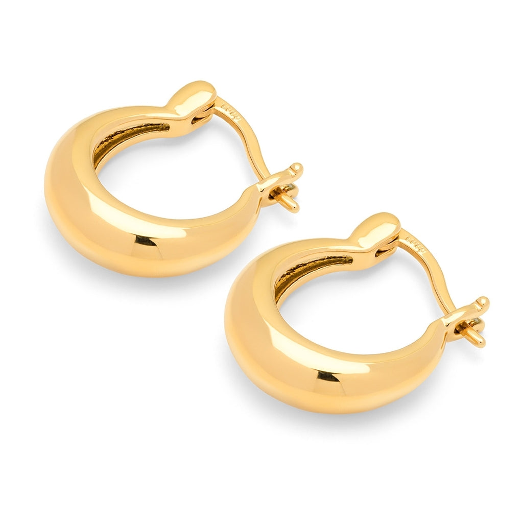 LULU Copenhagen Chunky Heavy Hoops paar - vergoldet Hoops Vergoldet