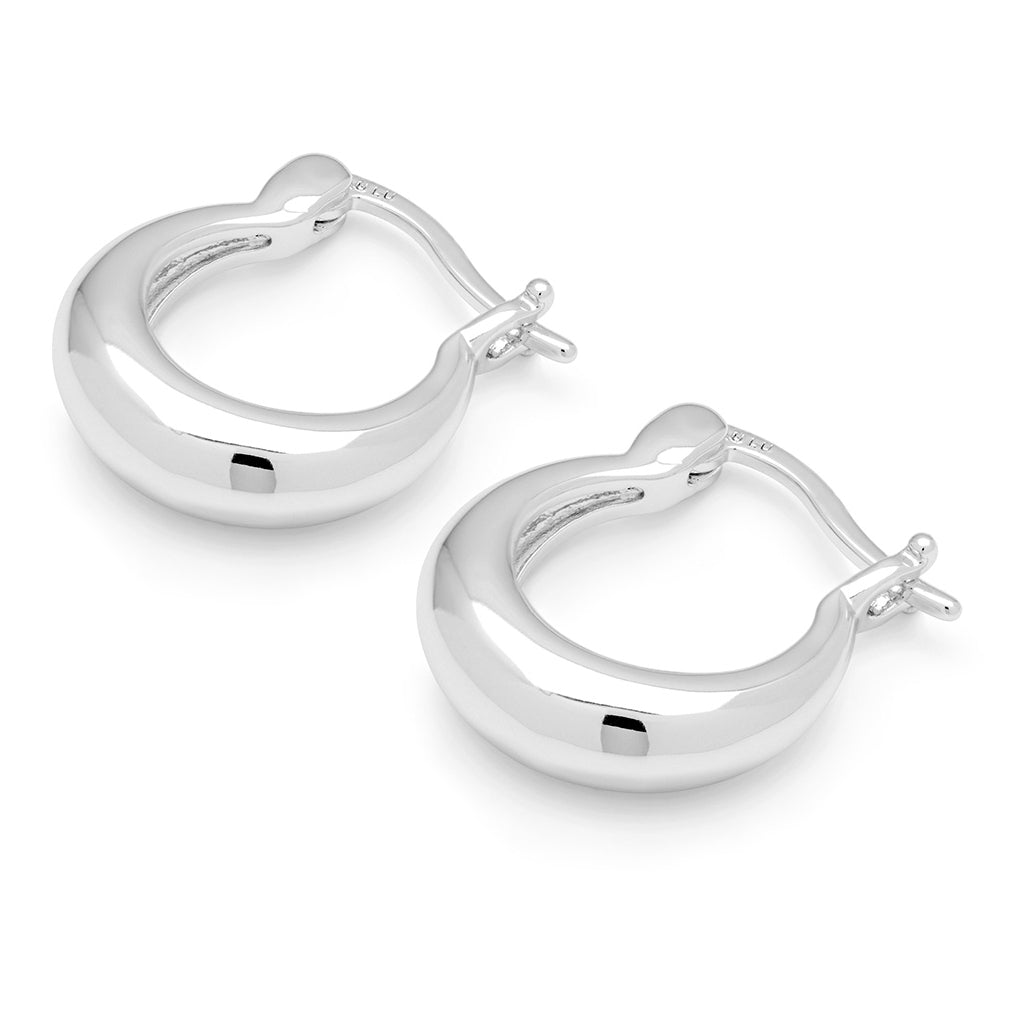 LULU Copenhagen Chunky Heavy Hoops paar - versilbert Hoops Silver Plated