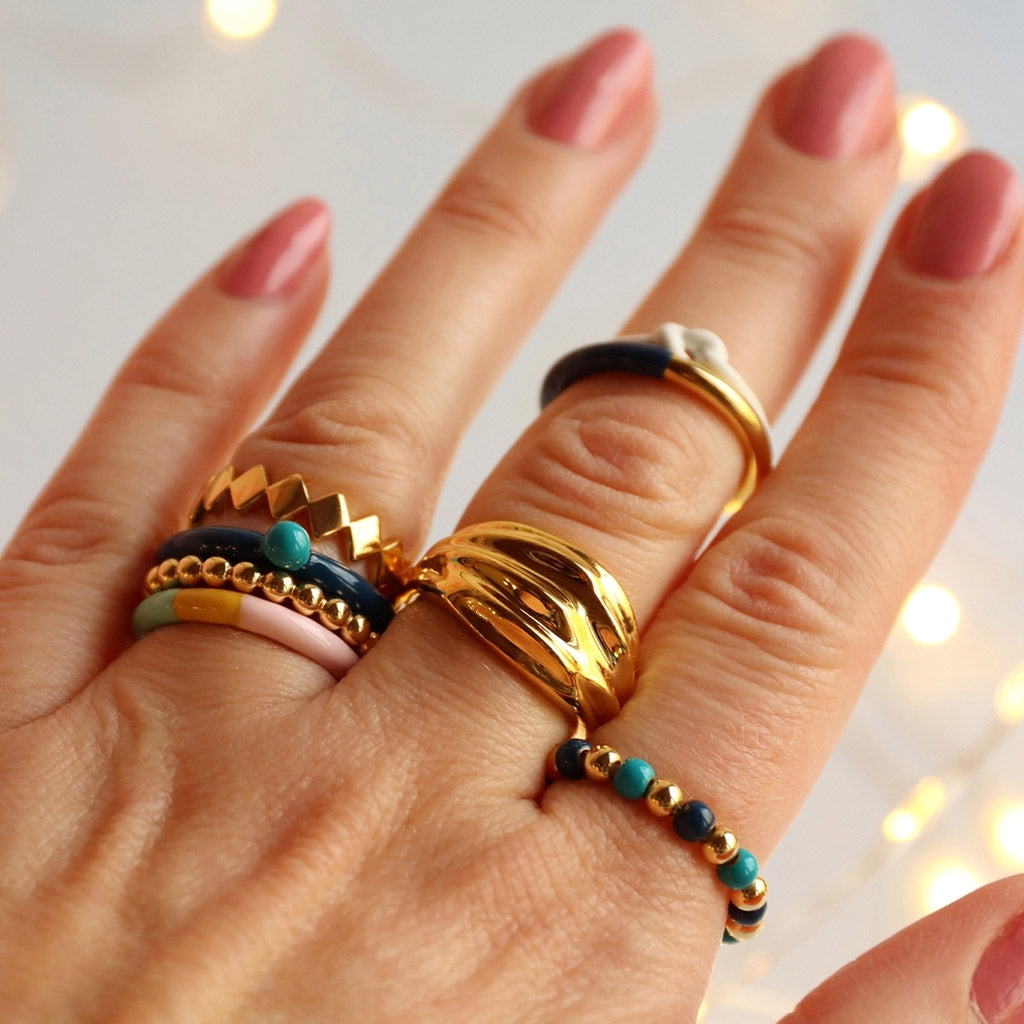 LULU Copenhagen Chunky Silk Ring - vergoldet Rings