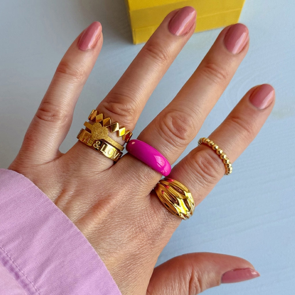 LULU Copenhagen Chunky Silk Ring - vergoldet Rings Vergoldet