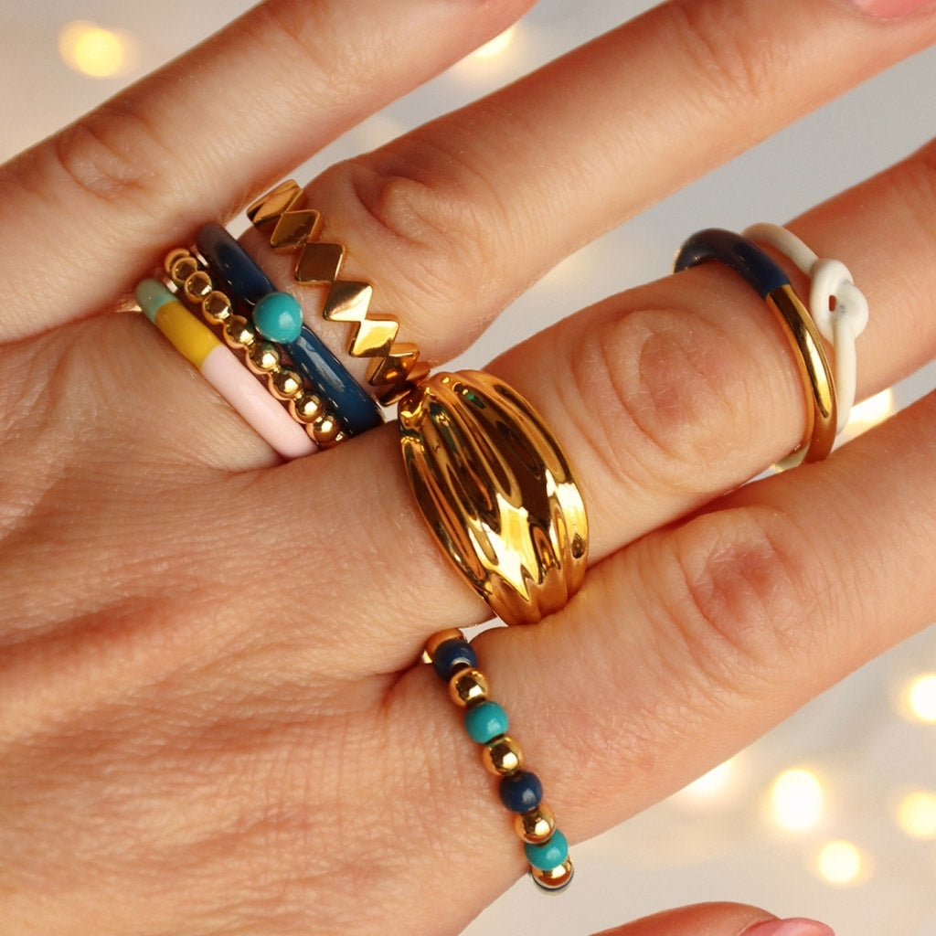 LULU Copenhagen Chunky Silk Ring - vergoldet Rings Vergoldet