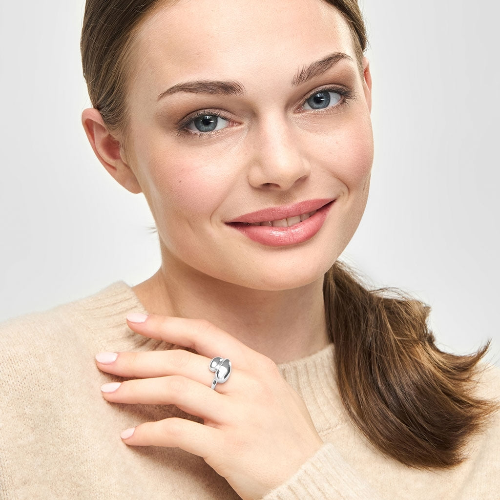 LULU Copenhagen Chunky Soft Drops Ring - Silber Rings Silber