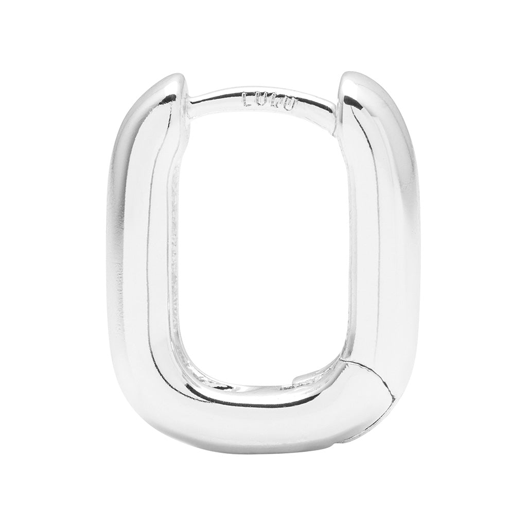 LULU Copenhagen Chunky Square Hoops paar - versilbert Hoops Silver Plated