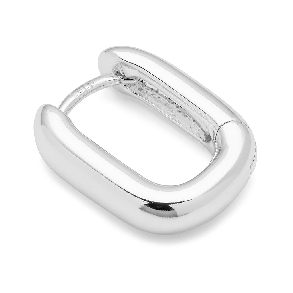LULU Copenhagen Chunky Square Hoops paar - versilbert Hoops Silver Plated