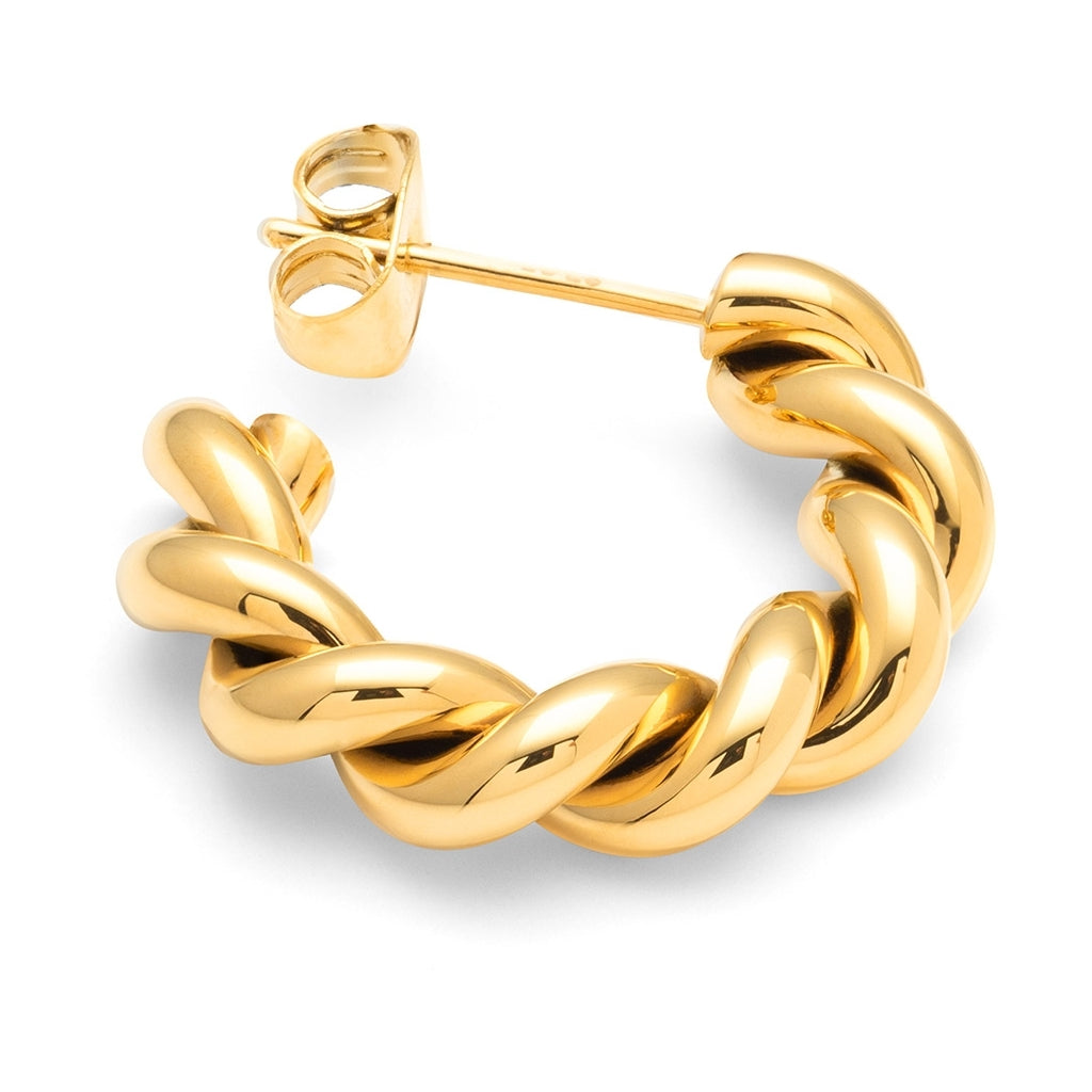 LULU Copenhagen Chunky Twisted Hoops paar - vergoldet Hoops Vergoldet