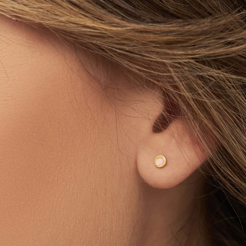 LULU Copenhagen Circle Small Ohrring 1 stück vergoldet Ear stud, 1 pcs Pink