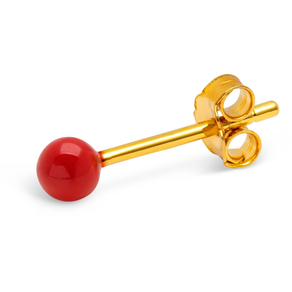 LULU Copenhagen Color Ball Ohrring 1 stück Ear stud, 1 pcs Passion Red