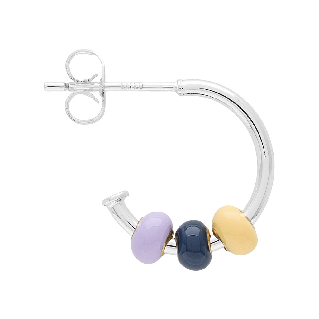 LULU Copenhagen Color Ball 3 Hoops paar - Versilbert Hoops Memories