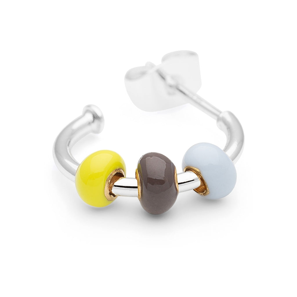 LULU Copenhagen Color Ball 3 Hoops paar - Versilbert Hoops Poetry