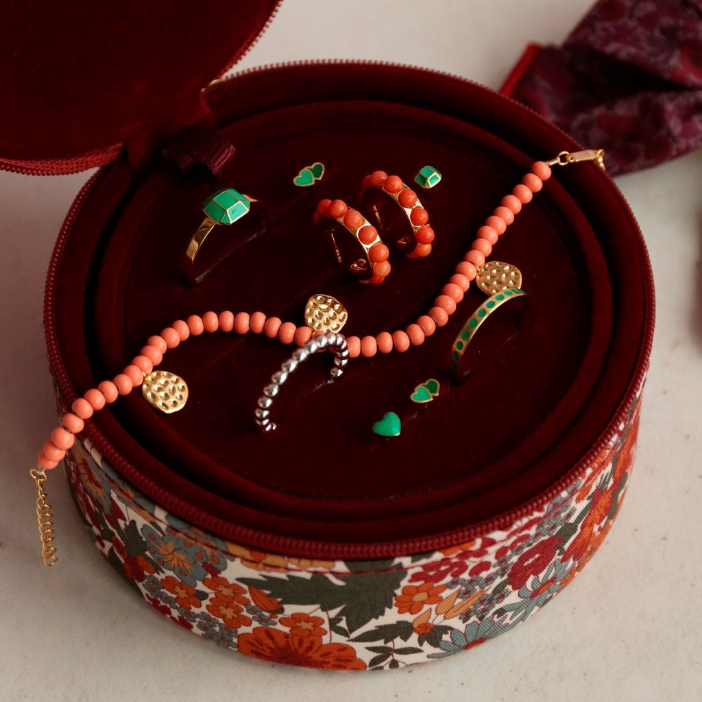 LULU Copenhagen Color Ball Armband Charms vergoldet Bracelets Burnt Coral