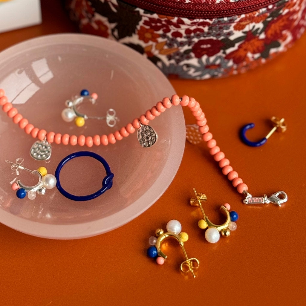 LULU Copenhagen Color Ball Armband Charms versilbert Bracelets Burnt Coral