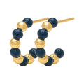 Color Ball Beads Hoops paar - Gold Plated/Retro Dark Blue