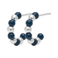 Color Ball Beads Hoops paar - Silver Plated/Retro Dark Blue