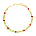 Color Ball Armband - Silk Light Green/Passion Red