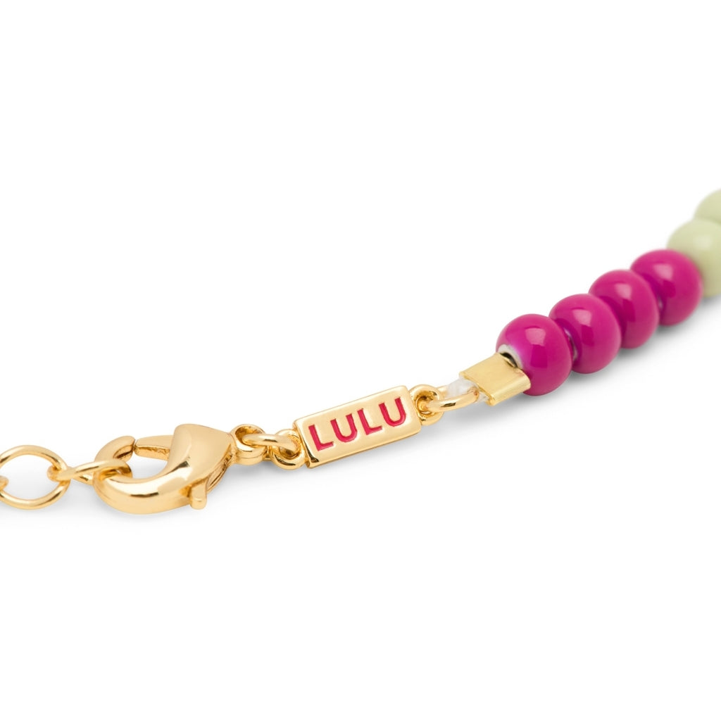 LULU Copenhagen Color Ball Halskette kurze Necklaces Plum/Silk Light Green