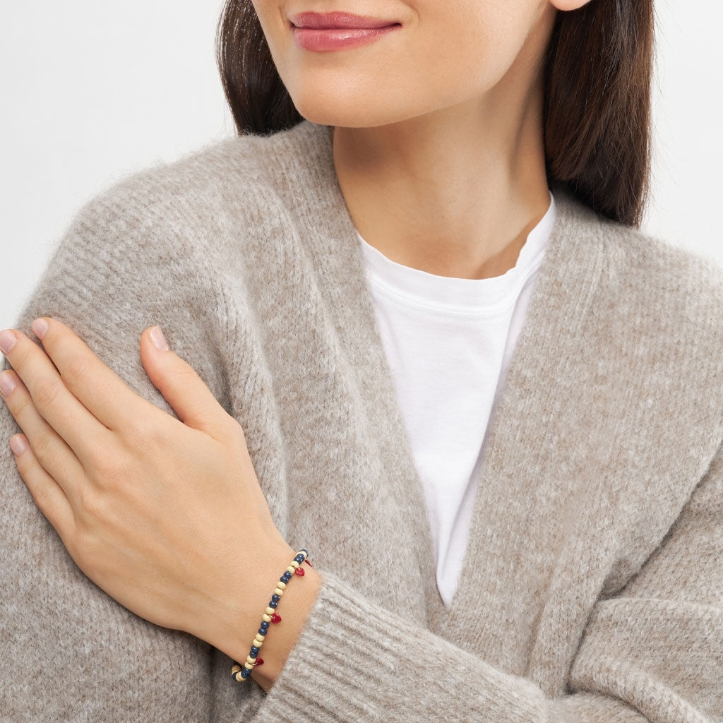LULU Copenhagen Color Ball Heart Armband Bracelets Soft Yellow/Retro Dark Blue