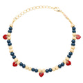 Color Ball Heart Armband - Soft Yellow/Retro Dark Blue