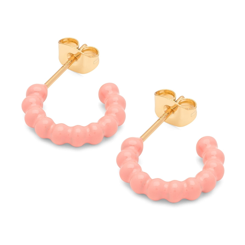 LULU Copenhagen Color Ball Hoops - Kleine Paar Hoops Burnt Coral
