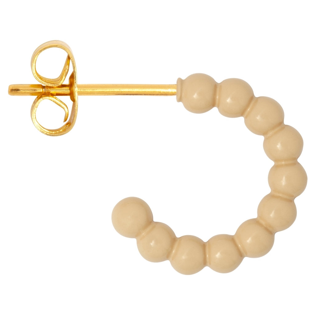 LULU Copenhagen Color Ball Hoops - Kleine Paar Hoops Buttercream
