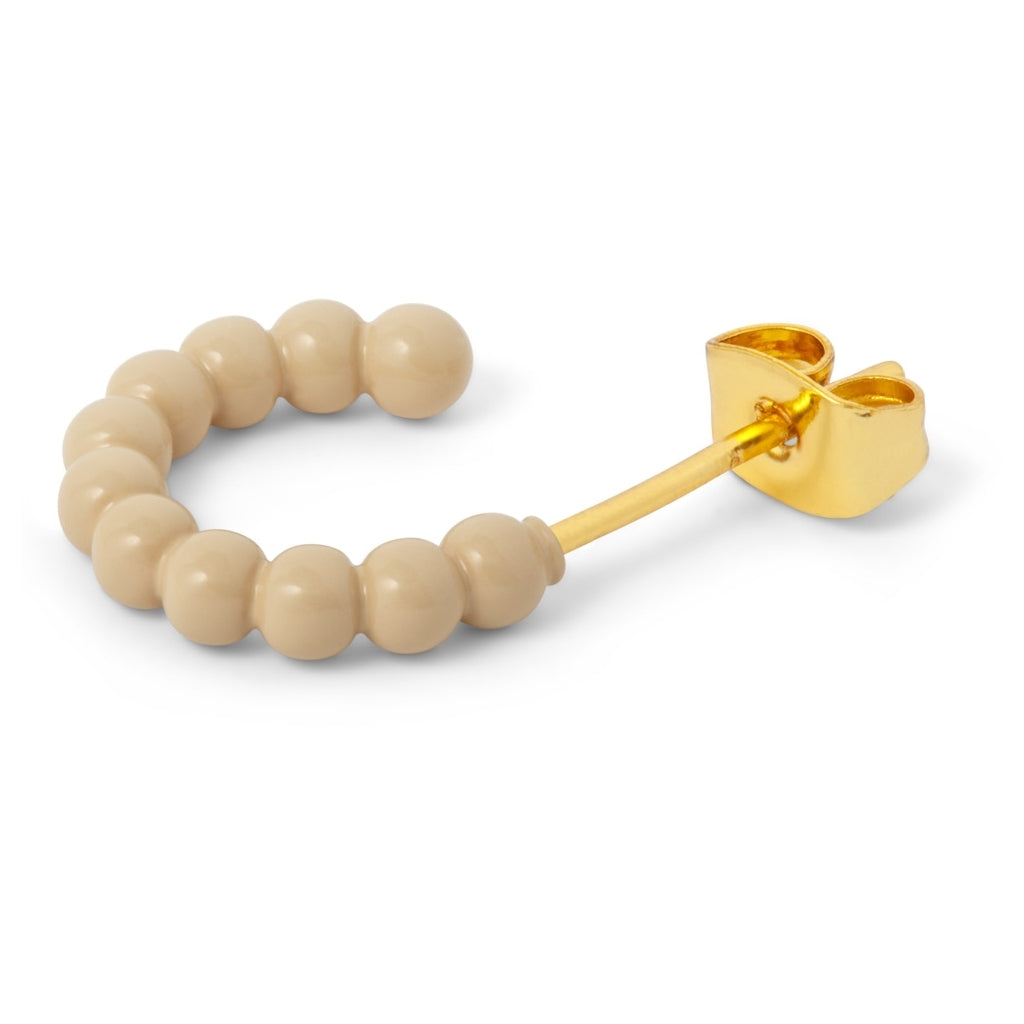 LULU Copenhagen Color Ball Hoops - Kleine Paar Hoops Buttercream