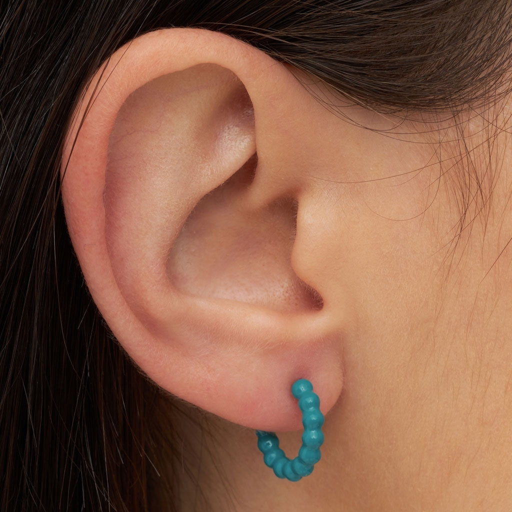 LULU Copenhagen Color Ball Hoops - Small - Paar Hoops Retro Blue