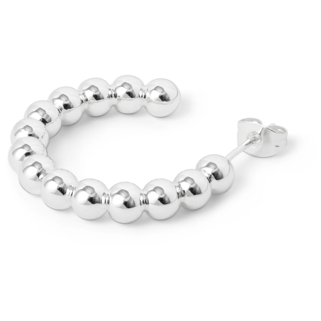LULU Copenhagen Color Ball Hoops Large paar Hoops Silver Plated