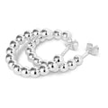 Color Ball Hoops Large paar - Silver Plated