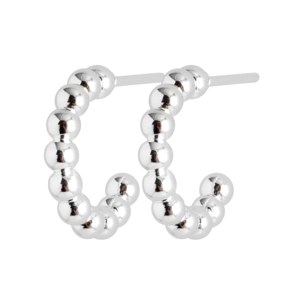 LULU Copenhagen Color Ball Hoops Small paar Hoops Silver Plated
