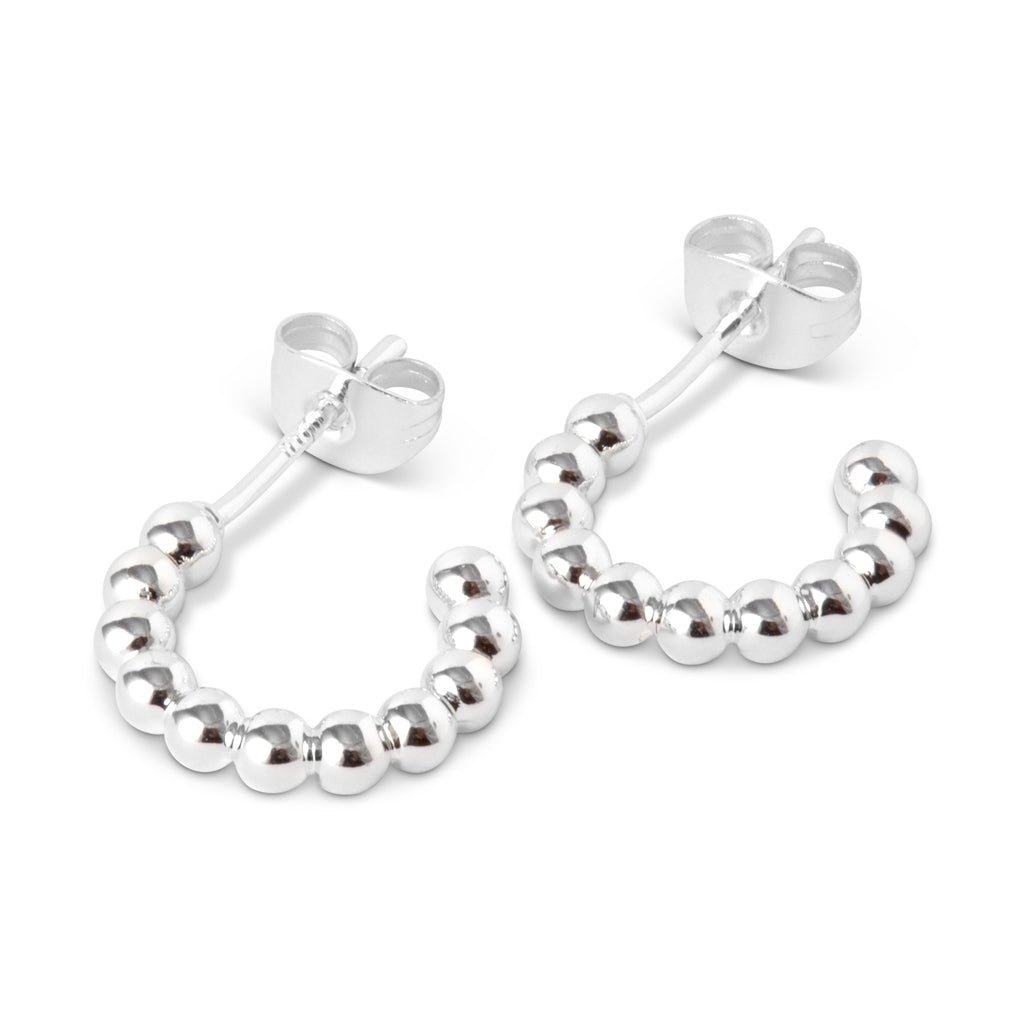 LULU Copenhagen Color Ball Hoops Small paar Hoops Silver Plated