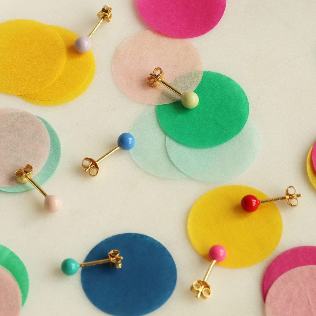 LULU Copenhagen Color Ball Medium Ohrring 1 stück Ear stud, 1 pcs Silk Light Green
