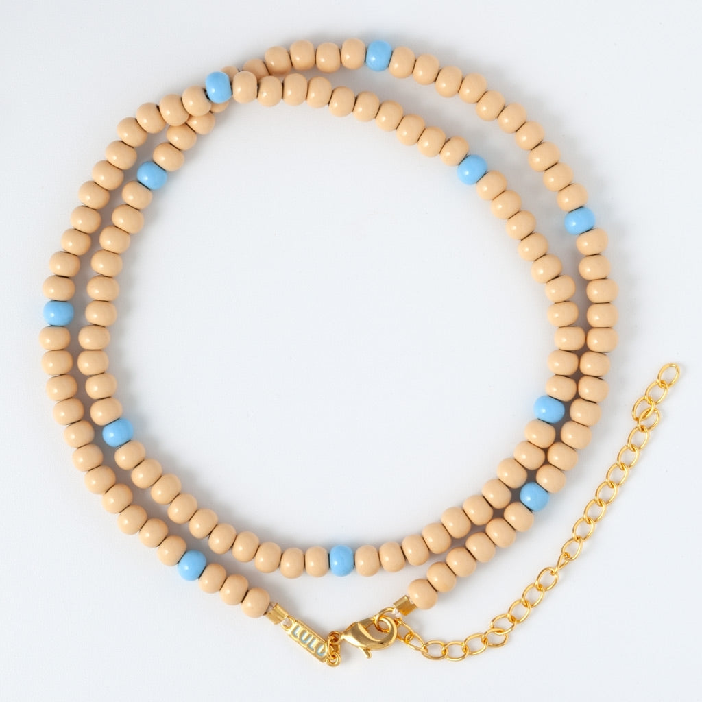 LULU Copenhagen Color Ball Halskette kurze Necklaces Buttercream/Light Blue