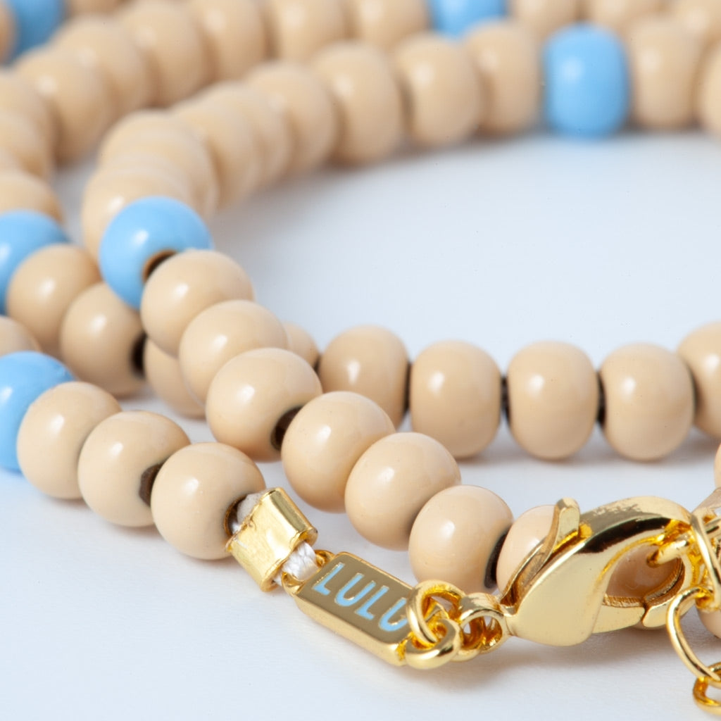 LULU Copenhagen Color Ball Halskette kurze Necklaces Buttercream/Light Blue