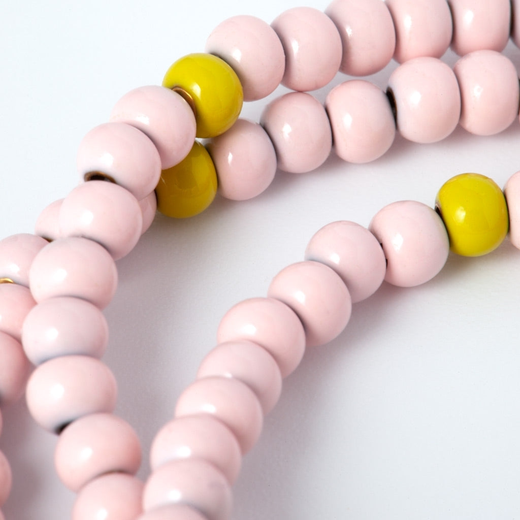 LULU Copenhagen Color Ball Halskette kurze Necklaces Silke Light Pink/ Lime