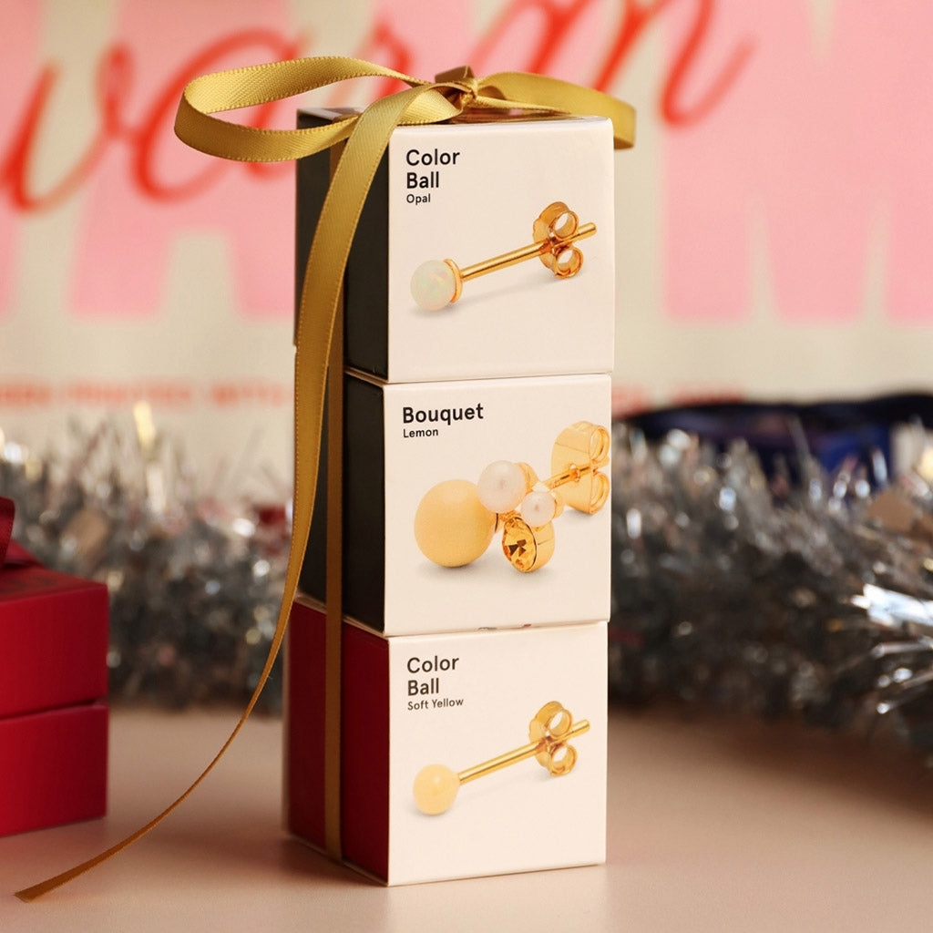 LULU Copenhagen Color Ball Ohrring 1 stück Ear stud, 1 pcs Soft Yellow