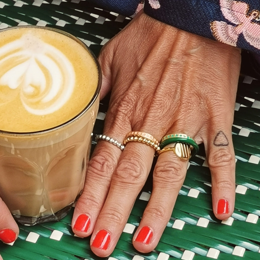 LULU Copenhagen Color Ball Ring Rings Vergoldet